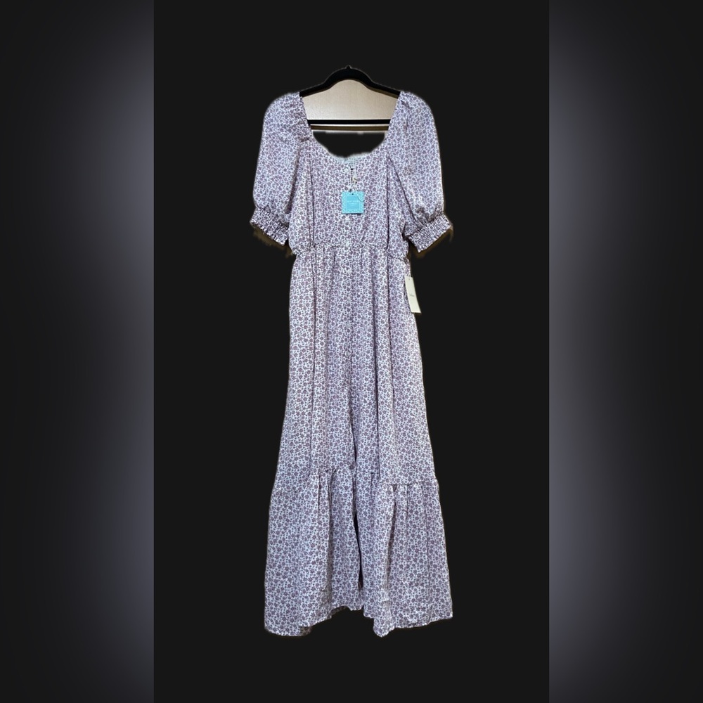 Isla Floral Button-Up Dress | Lavender